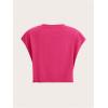 image:imageGORGLITTER Womens Graphic Print Cap Sleeve Crop Top Casual Round Neck Short Sleeve TShirtHot Pink Letter  Motorcycle