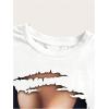 image:imageGORGLITTER Womens Graphic Print Cap Sleeve Crop Top Casual Round Neck Short Sleeve TShirtWhite Body Print