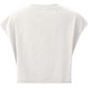 image:imageGORGLITTER Womens Graphic Print Cap Sleeve Crop Top Casual Round Neck Short Sleeve TShirtWhite Figure