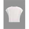 image:imageGORGLITTER Womens Graphic Print Cap Sleeve Crop Top Casual Round Neck Short Sleeve TShirtWhite Letter  Cherry