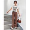 image:imageGORGLITTER Womens Graphic Print Cap Sleeve Crop Top Casual Round Neck Short Sleeve TShirtWhite Letter  Motorcycle