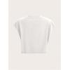 image:imageGORGLITTER Womens Graphic Print Cap Sleeve Crop Top Casual Round Neck Short Sleeve TShirtWhite Poker Print