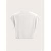 image:imageGORGLITTER Womens Graphic Print Cap Sleeve Crop Top Casual Round Neck Short Sleeve TShirtWhite Red and Black Letter