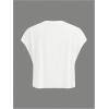 image:imageGORGLITTER Womens Graphic Print Cap Sleeve Crop Top Casual Round Neck Short Sleeve TShirtWhite Stripe  Lobster