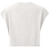 image:imageGORGLITTER Womens Graphic Print Cap Sleeve Crop Top Casual Round Neck Short Sleeve TShirtWhite and Orange Letter