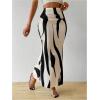 image:imageGORGLITTER Womens Graphic Print Fitted Mermaid Skirt High Waisted Elastic Ruched Bodycon Maxi SkirtBlack and White