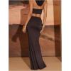 image:imageGORGLITTER Womens High Waisted Bodycon Maxi Skirt Flowy Pencil Long Fishtail Floor Length Skirts Going Out OutfitsChocolate Brown