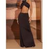 image:imageGORGLITTER Womens High Waisted Bodycon Maxi Skirt Flowy Pencil Long Fishtail Floor Length Skirts Going Out OutfitsChocolate Brown