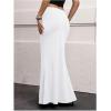 image:imageGORGLITTER Womens High Waisted Bodycon Maxi Skirt Flowy Pencil Long Fishtail Floor Length Skirts Going Out OutfitsWhite