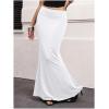 image:imageGORGLITTER Womens High Waisted Bodycon Maxi Skirt Flowy Pencil Long Fishtail Floor Length Skirts Going Out OutfitsWhite