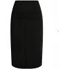 image:imageGORGLITTER Womens High Waisted Bodycon Skirt Tummy Control Pencil Midi Skirt with Back SlitBlack