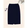 image:imageGORGLITTER Womens High Waisted Bodycon Skirt Tummy Control Pencil Midi Skirt with Back SlitBlue