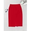 image:imageGORGLITTER Womens High Waisted Bodycon Skirt Tummy Control Pencil Midi Skirt with Back SlitRed