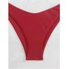 image:imageGORGLITTER Womens High Waisted Thong Bikini Set Halter Triangle Tie Back Swimsuit Bathing SuitBurgundy