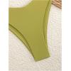 image:imageGORGLITTER Womens High Waisted Thong Bikini Set Halter Triangle Tie Back Swimsuit Bathing SuitSolid Green