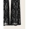 image:imageGORGLITTER Womens Lace Going Out Pants Flare Mesh High Waisted Sexy Sheer Bell Bottom Trousers Leggings Rave OutfitsBlack