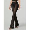 image:imageGORGLITTER Womens Lace Going Out Pants Flare Mesh High Waisted Sexy Sheer Bell Bottom Trousers Leggings Rave OutfitsBlack Solid