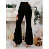 image:imageGORGLITTER Womens Lace Gothic Pants Y2K Fall Velvet Goth Bell Bottom Festival Halloween Renaissance Rave Flare PantsSolid Black Velvet