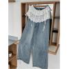 image:imageGORGLITTER Womens Lace Micro Mini Skirt Boho Layered Ruffle Hem Tie Side Coquette Fairy Short Skirt Pants Accessories