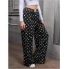 image:imageGORGLITTER Womens Leopard Pants Cheetah Animal Print Wide Leg Elastic High Waisted Baggy Causal Travel Sweat PantsBlack and White