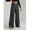 image:imageGORGLITTER Womens Leopard Pants Cheetah Animal Print Wide Leg Elastic High Waisted Baggy Causal Travel Sweat PantsDark Grey