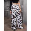 image:imageGORGLITTER Womens Leopard Pants Cheetah Animal Print Wide Leg Elastic High Waisted Baggy Causal Travel Sweat PantsWhite Cow Print
