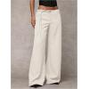 image:imageGORGLITTER Womens Low Rise Going Out Formal Dress Pants Wide Leg Work Slacks Pants Business Casual Outfits TrousersBeige