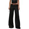 image:imageGORGLITTER Womens Low Rise Going Out Formal Dress Pants Wide Leg Work Slacks Pants Business Casual Outfits TrousersBlack