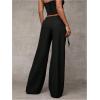 image:imageGORGLITTER Womens Low Rise Going Out Formal Dress Pants Wide Leg Work Slacks Pants Business Casual Outfits TrousersBlack