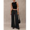 image:imageGORGLITTER Womens Low Rise Going Out Formal Dress Pants Wide Leg Work Slacks Pants Business Casual Outfits TrousersBlack Striped