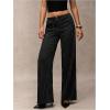 image:imageGORGLITTER Womens Low Rise Going Out Formal Dress Pants Wide Leg Work Slacks Pants Business Casual Outfits TrousersBlack Striped
