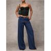 image:imageGORGLITTER Womens Low Rise Going Out Formal Dress Pants Wide Leg Work Slacks Pants Business Casual Outfits TrousersBlue