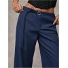 image:imageGORGLITTER Womens Low Rise Going Out Formal Dress Pants Wide Leg Work Slacks Pants Business Casual Outfits TrousersBlue