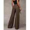 image:imageGORGLITTER Womens Low Rise Going Out Formal Dress Pants Wide Leg Work Slacks Pants Business Casual Outfits TrousersCoffee Brown