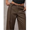 image:imageGORGLITTER Womens Low Rise Going Out Formal Dress Pants Wide Leg Work Slacks Pants Business Casual Outfits TrousersCoffee Brown