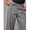 image:imageGORGLITTER Womens Low Rise Going Out Formal Dress Pants Wide Leg Work Slacks Pants Business Casual Outfits TrousersGrey