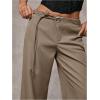 image:imageGORGLITTER Womens Low Rise Going Out Formal Dress Pants Wide Leg Work Slacks Pants Business Casual Outfits TrousersKhaki