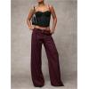 image:imageGORGLITTER Womens Low Rise Going Out Formal Dress Pants Wide Leg Work Slacks Pants Business Casual Outfits TrousersMaroon