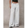 image:imageGORGLITTER Womens Low Rise Going Out Formal Dress Pants Wide Leg Work Slacks Pants Business Casual Outfits TrousersWhite