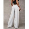 image:imageGORGLITTER Womens Low Rise Going Out Formal Dress Pants Wide Leg Work Slacks Pants Business Casual Outfits TrousersWhite