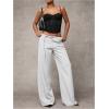 image:imageGORGLITTER Womens Low Rise Going Out Formal Dress Pants Wide Leg Work Slacks Pants Business Casual Outfits TrousersWhite