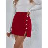 image:imageGORGLITTER Womens Metal Split Mini Skirt High Waisted Dressy Elegant A Line Short Concert Going Out SkirtsRed