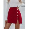 image:imageGORGLITTER Womens Metal Split Mini Skirt High Waisted Dressy Elegant A Line Short Concert Going Out SkirtsRed