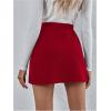 image:imageGORGLITTER Womens Metal Split Mini Skirt High Waisted Dressy Elegant A Line Short Concert Going Out SkirtsRed