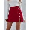 image:imageGORGLITTER Womens Metal Split Mini Skirt High Waisted Dressy Elegant A Line Short Concert Going Out SkirtsRed
