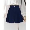 image:imageGORGLITTER Womens Pleated Dress Shorts Dressy Business Casual High Waisted Wide Leg Bermuda Work Formal Tailored ShortsBlue