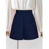 image:imageGORGLITTER Womens Pleated Dress Shorts Dressy Business Casual High Waisted Wide Leg Bermuda Work Formal Tailored ShortsBlue