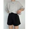 image:imageGORGLITTER Womens Pleated Dress Shorts Dressy Business Casual High Waisted Wide Leg Bermuda Work Formal Tailored ShortsGrey