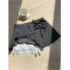 image:imageGORGLITTER Womens Pleated Lace Skirt Bow Low Waist Skort A Line Mini Skater Tennis Skirts with ShortsGrey