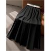image:imageGORGLITTER Womens Pleated Maxi Long Skirts Trendy Business Casual Work High Waisted Summer FlowyA Line Skirt with BeltBlack